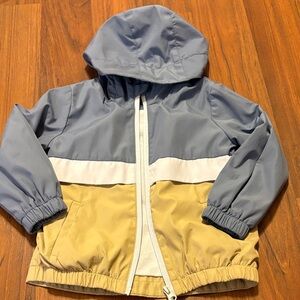 2/3t little bipsy Kids Hooded Windbreaker Jacket - Blue & khaki